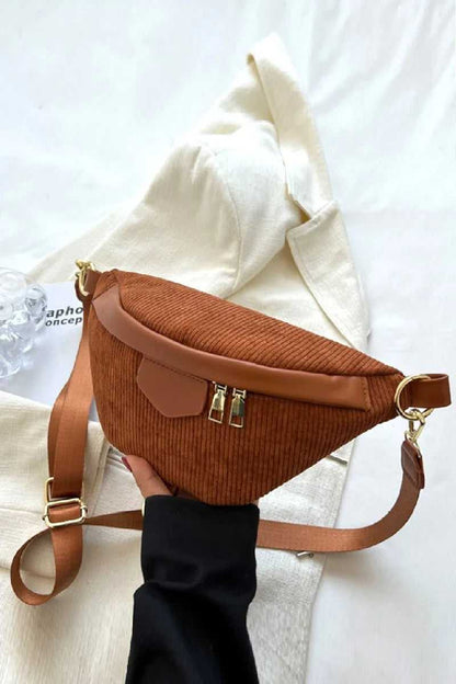 Zenana Corduroy Crossbody Bag with Removable Strap - Hopeford Streams