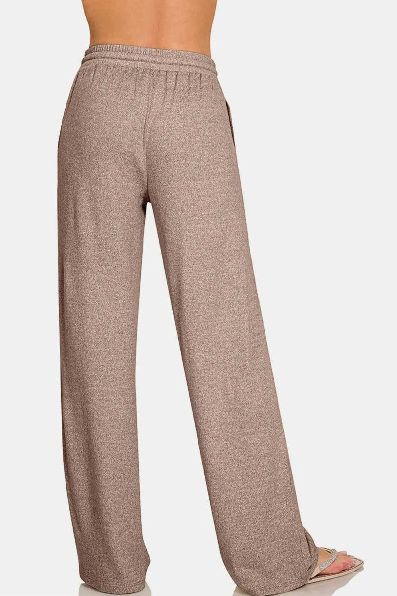 Zenana Drawstring Wide Leg Pants with Side Pockets - Hopeford Streams