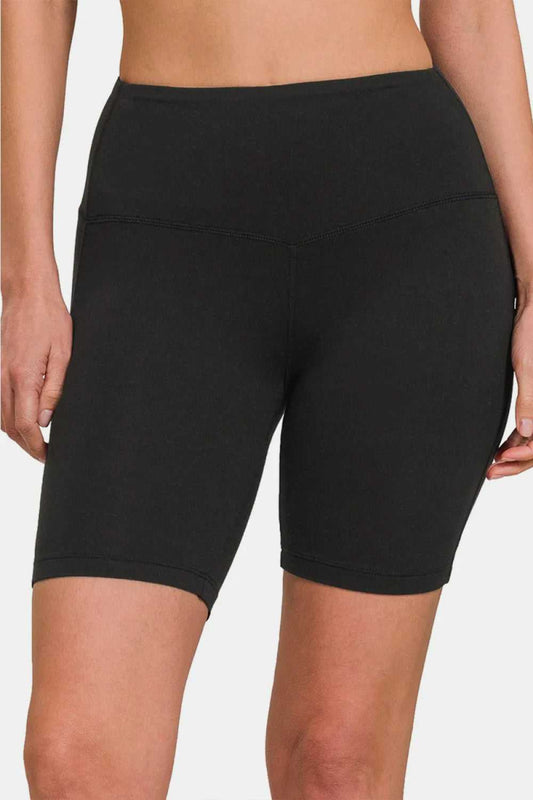 Zenana High Waist Active Shorts - Hopeford Streams