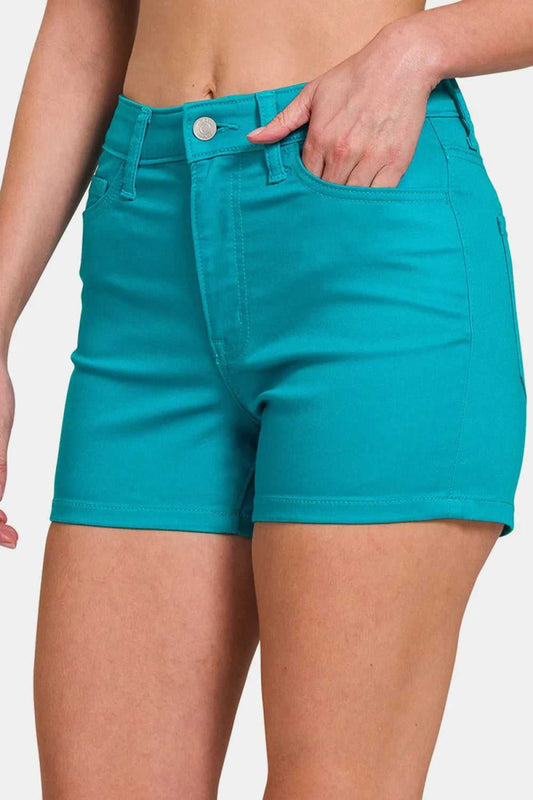 Zenana High Waist Denim Shorts - Hopeford Streams