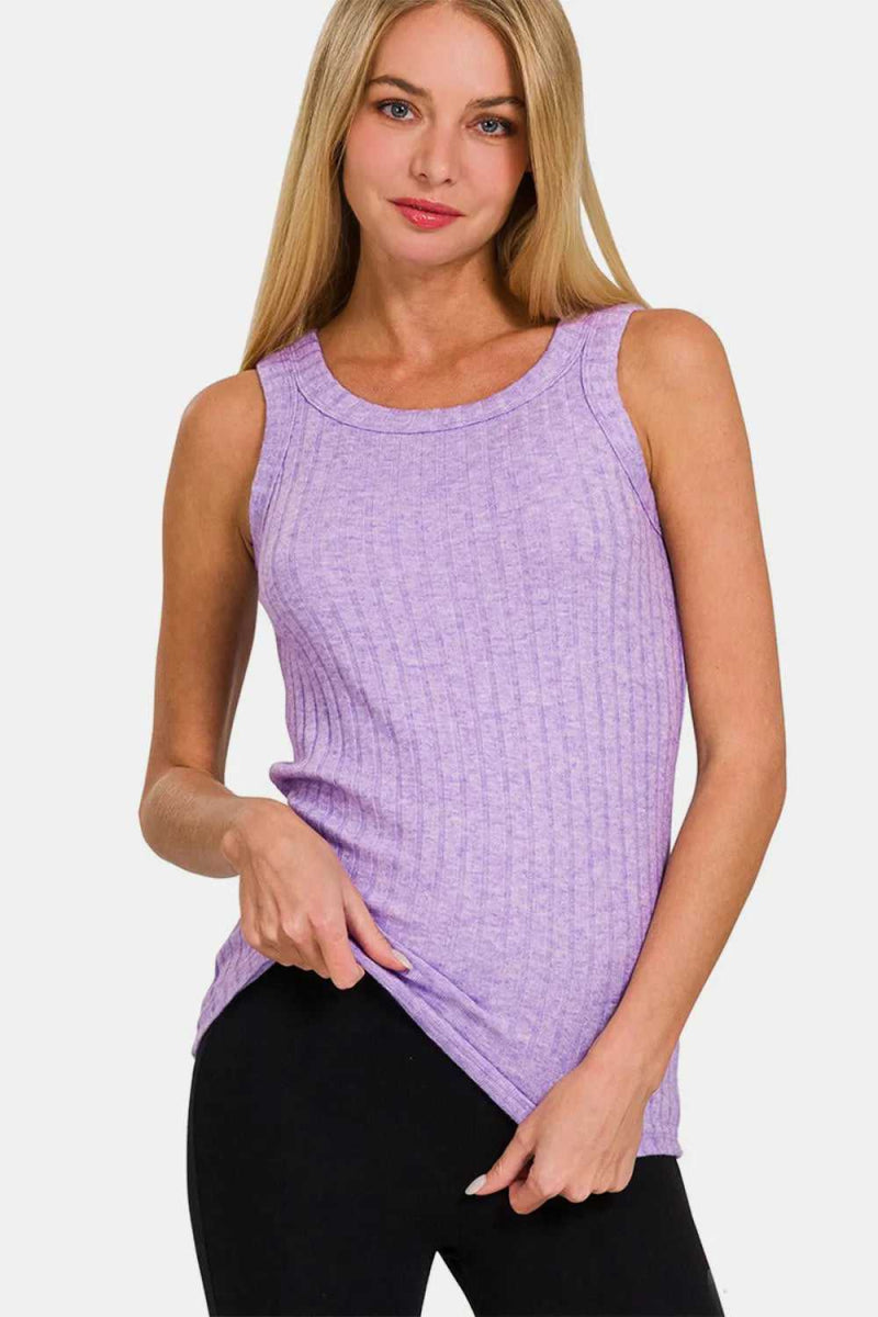 Zenana Ribbed Round Neck Tank - Hopeford Streams