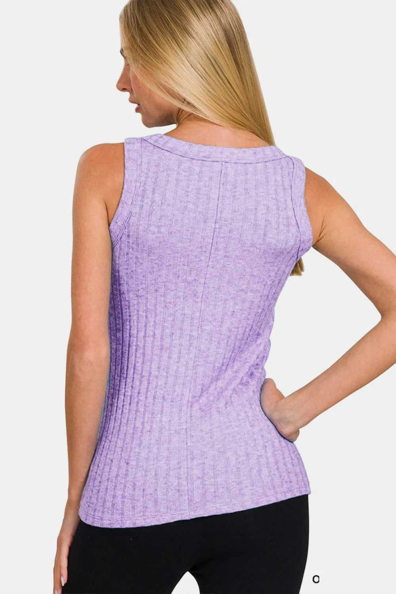 Zenana Ribbed Round Neck Tank - Hopeford Streams