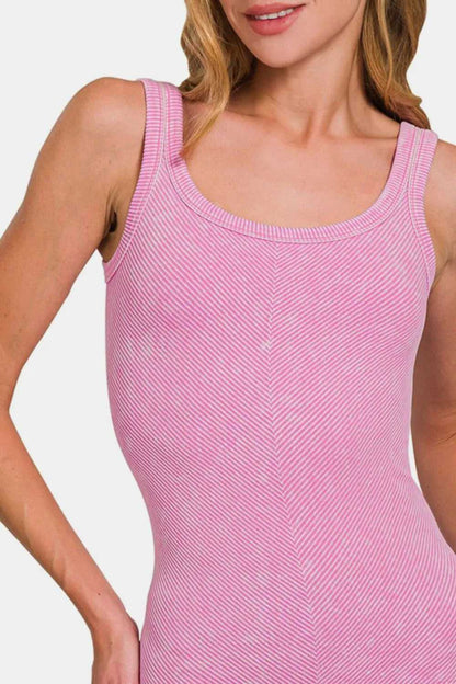 Zenana Ribbed Scoop Neck Tank - Hopeford Streams