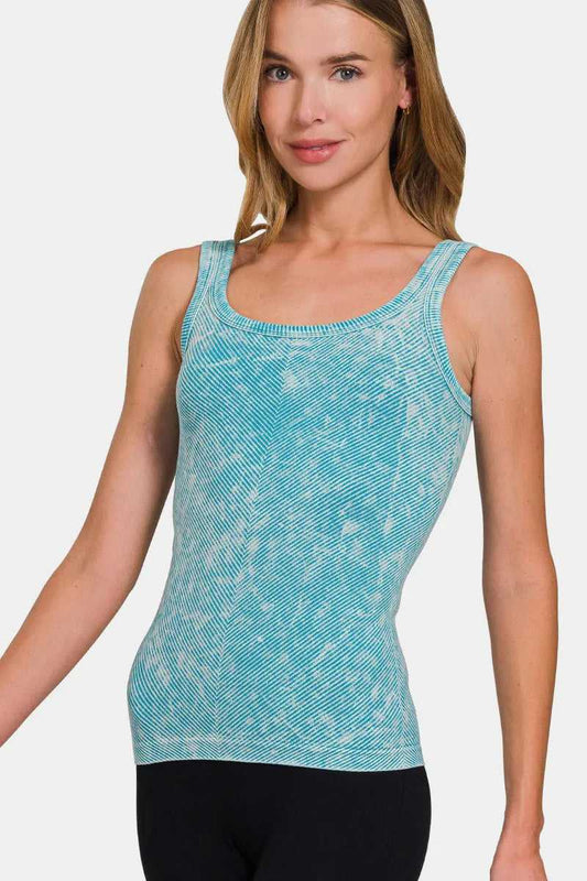Zenana Ribbed Scoop Neck Tank - Hopeford Streams