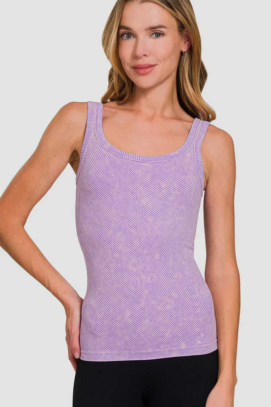 Zenana Ribbed Scoop Neck Tank - Hopeford Streams