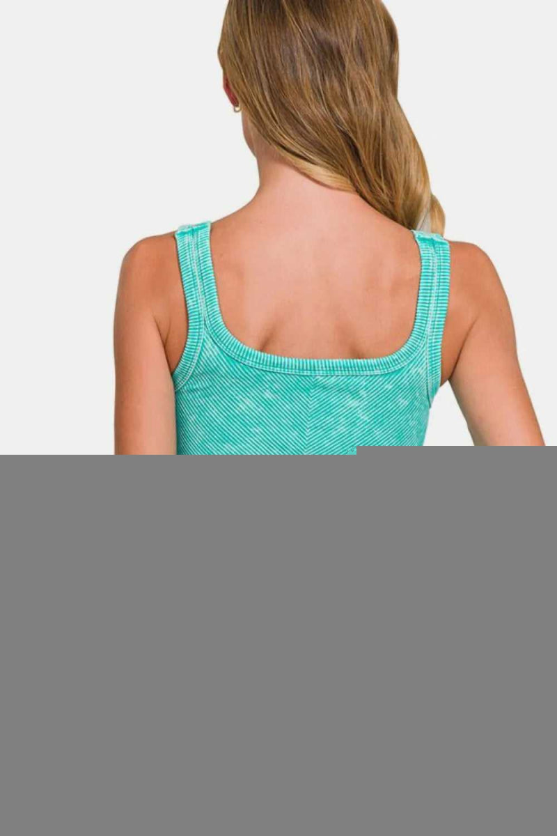 Zenana Ribbed Scoop Neck Tank - Hopeford Streams