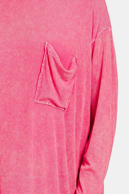 Zenana Round Neck Long Sleeve T-Shirt - Hopeford Streams