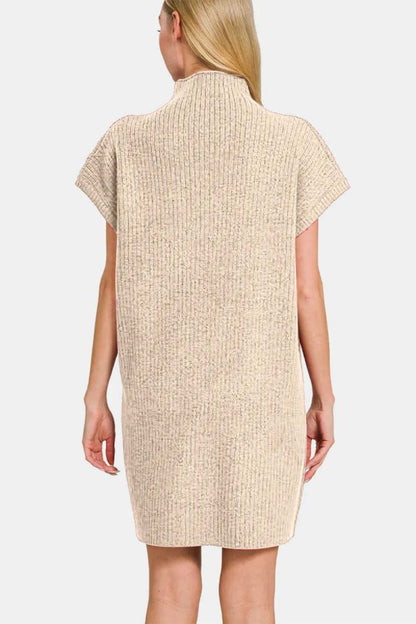 Zenana Short Sleeve Sweater Mini Dress - Hopeford Streams