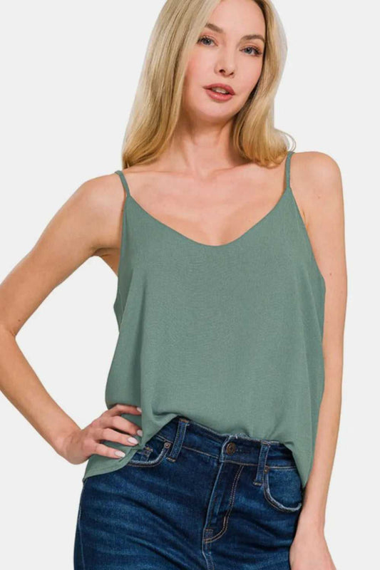Zenana Two Layered Spaghetti Strap Cami - Hopeford Streams