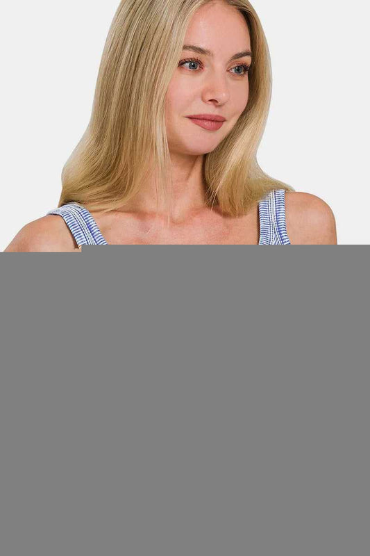 Zenana Washed Ribbed Scoop Neck Wide Strap Tank - Hopeford Streams